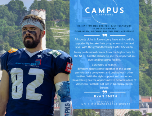 Ex-NFL Spieler wird Botschafter für den CAMPUS Ravensburg